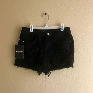 NWT Missguided black ripped shorts